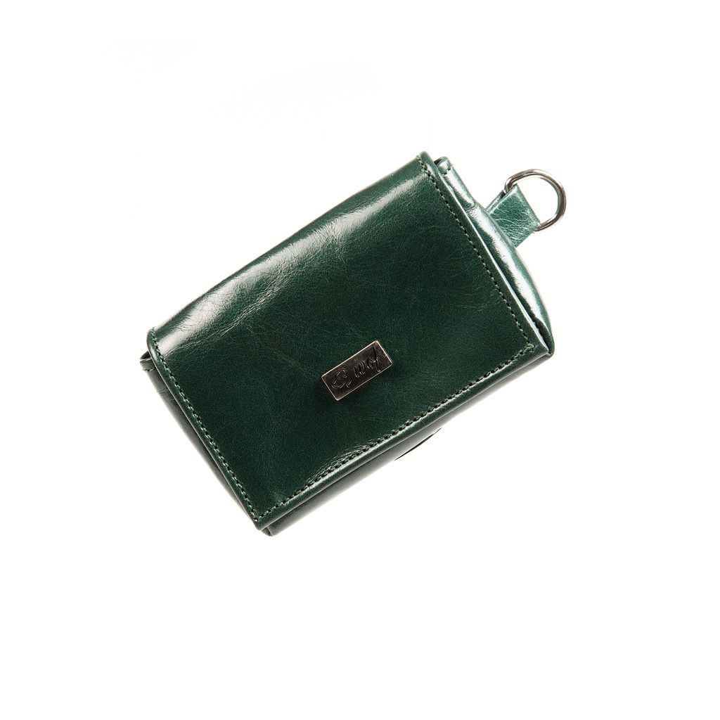 Bolsito de piel verde para correa de perro Bolsito de piel verde para correa de perro