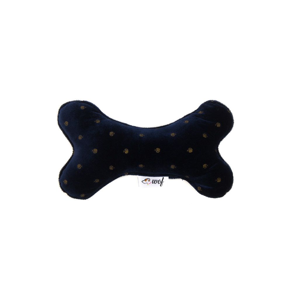 almohadita hueso terciopelo azul manzanas doradas almohadita hueso terciopelo azul manzanas doradas