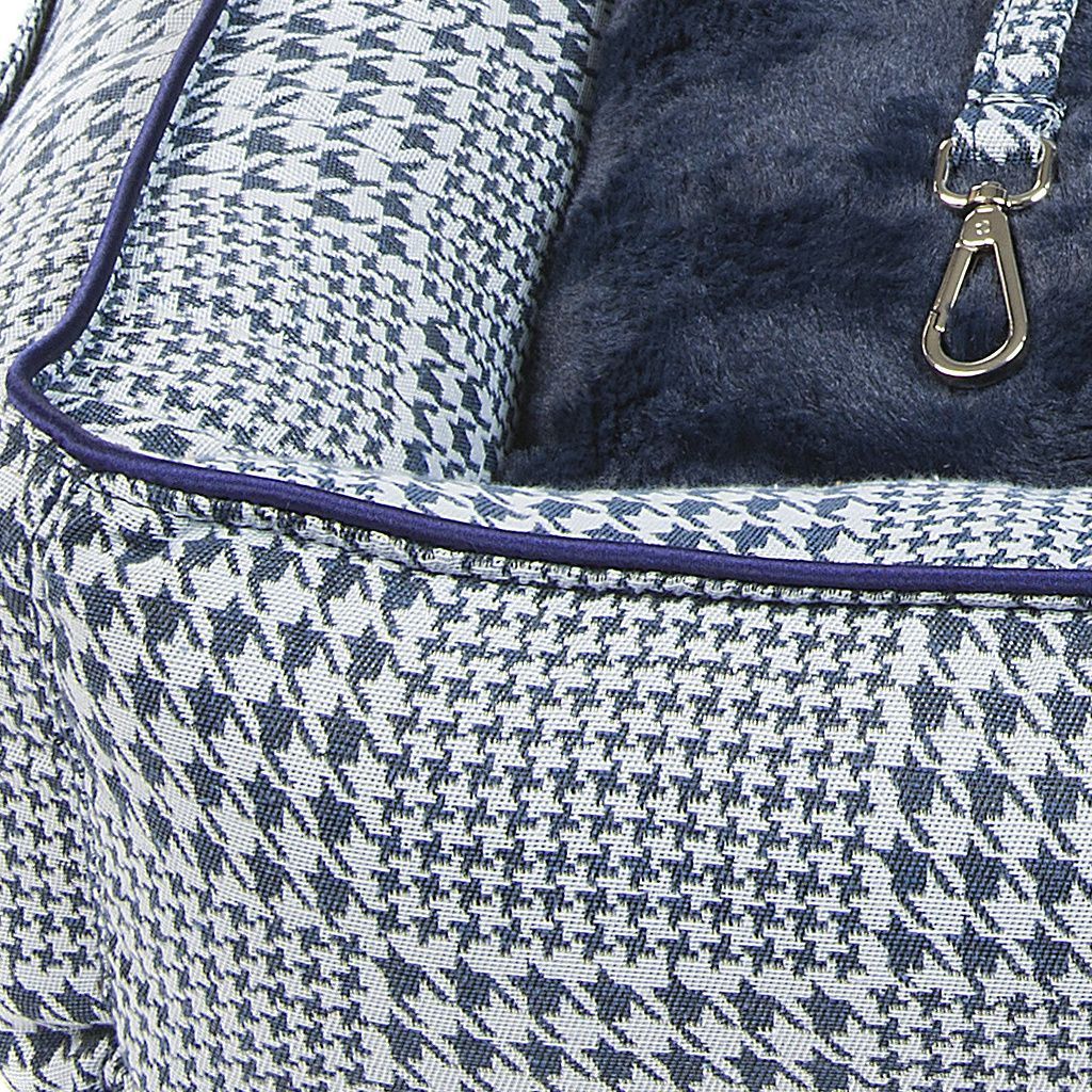 cama coche pata gallo azul cojin pelo corto detalle1 cama coche pata gallo azul cojin pelo corto detalle1