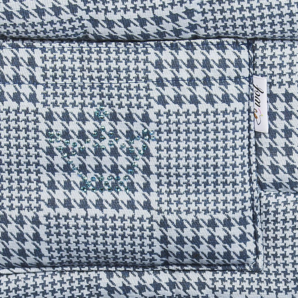 cama coche pata gallo azul cojin pelo corto detalle2 cama coche pata gallo azul cojin pelo corto detalle1