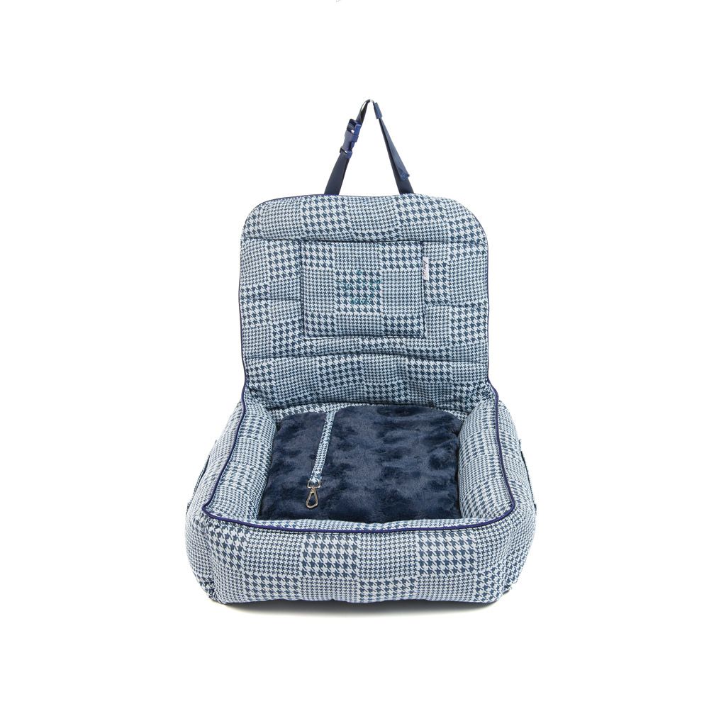 cama coche pata gallo azul cojin pelo corto cama coche pata gallo azul cojin pelo corto