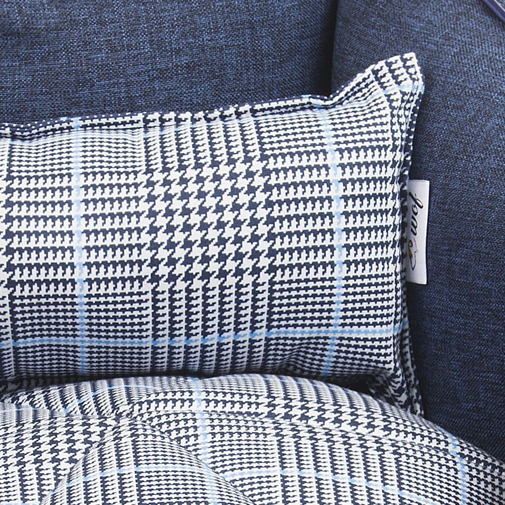 cama hexofi azul jaspeado cojin pata gallo detalle1 cama hexofi azul jaspeado cojin pata gallo detalle1