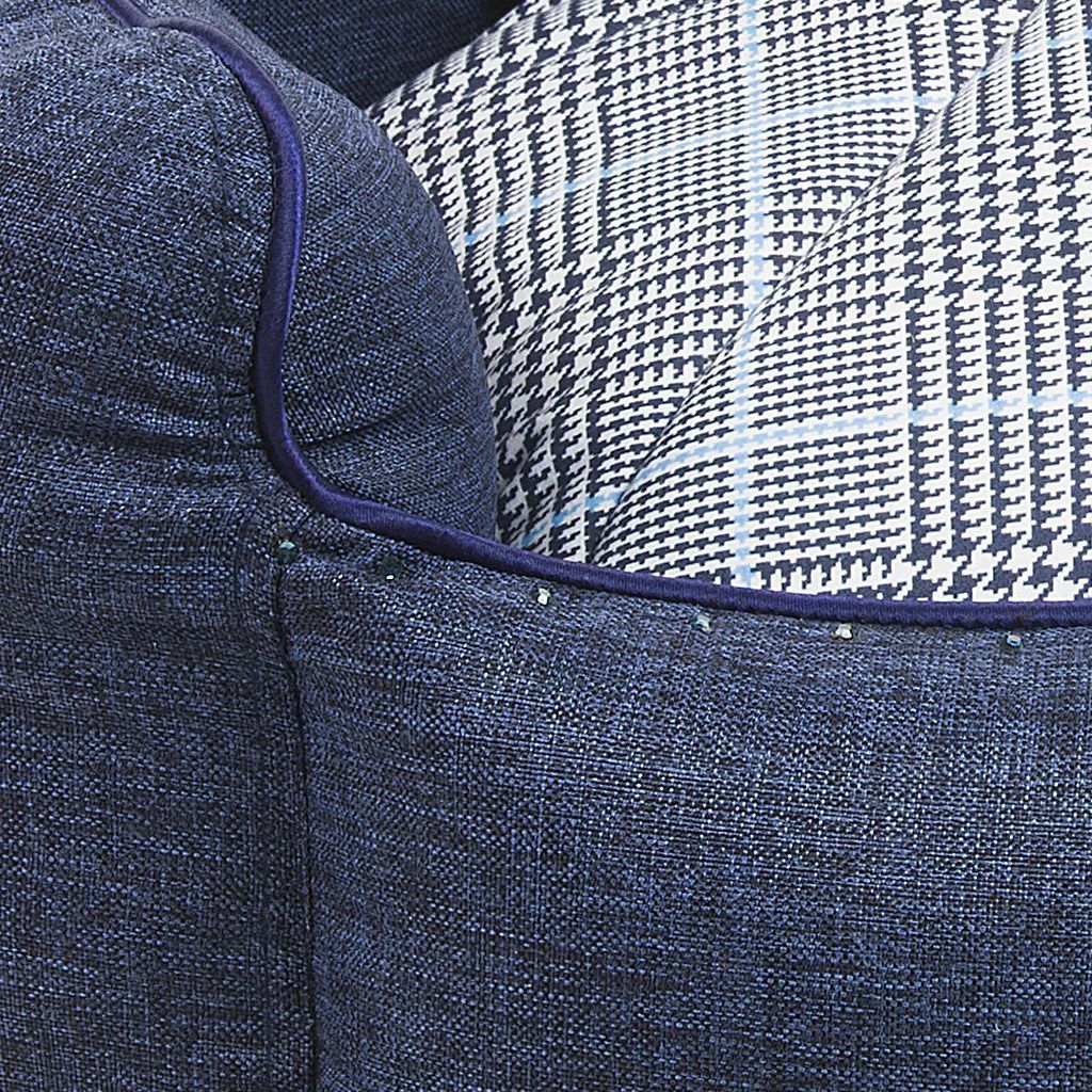 cama hexofi azul jaspeado cojin pata gallo detalle2 cama hexofi azul jaspeado cojin pata gallo detalle2