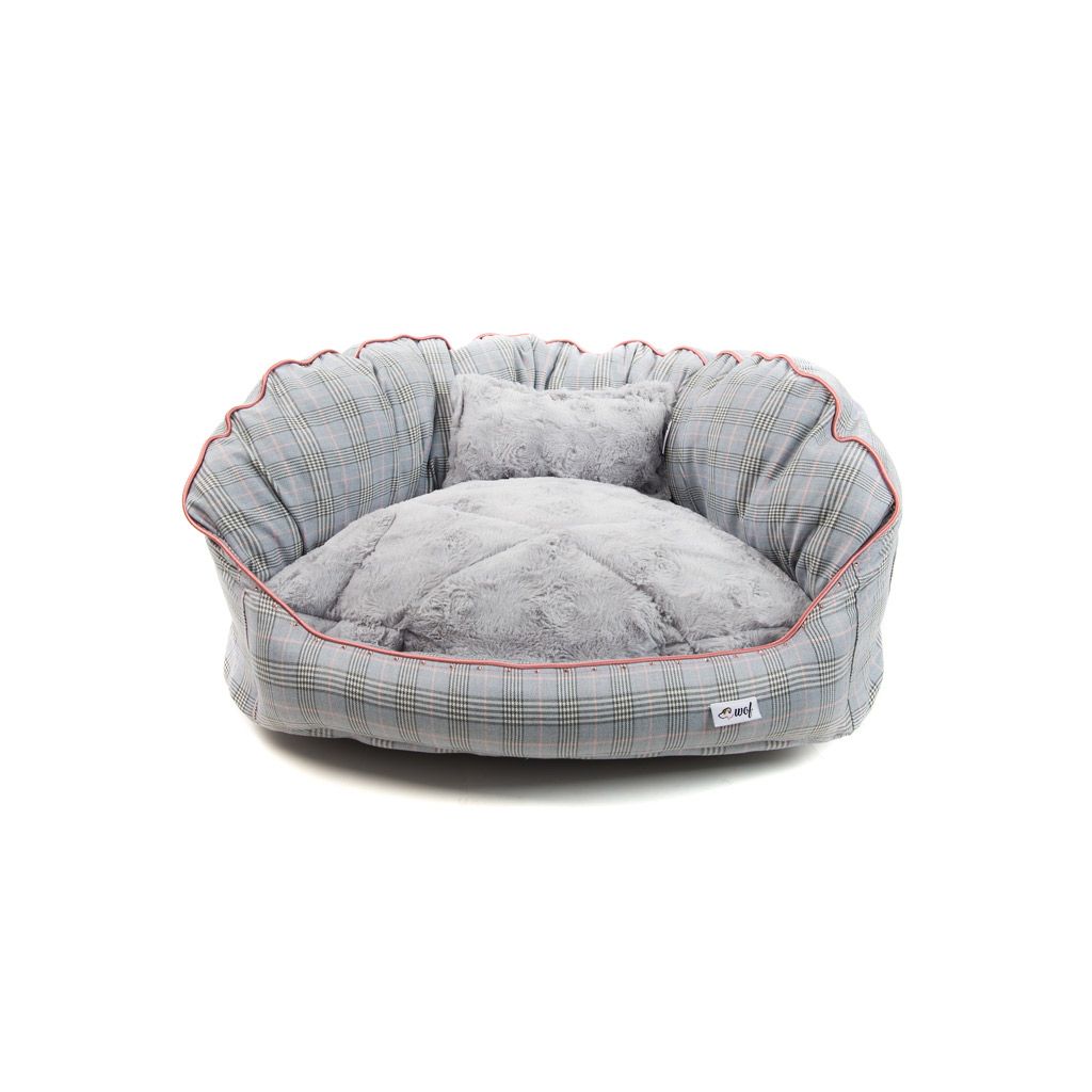 cama oval gris lineas cojin gris pelo corto cama oval gris lineas cojin gris pelo corto