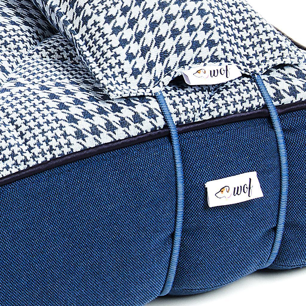 colchon azul oscuro pata de gallo detalle colchon azul oscuro pata de gallo detalle