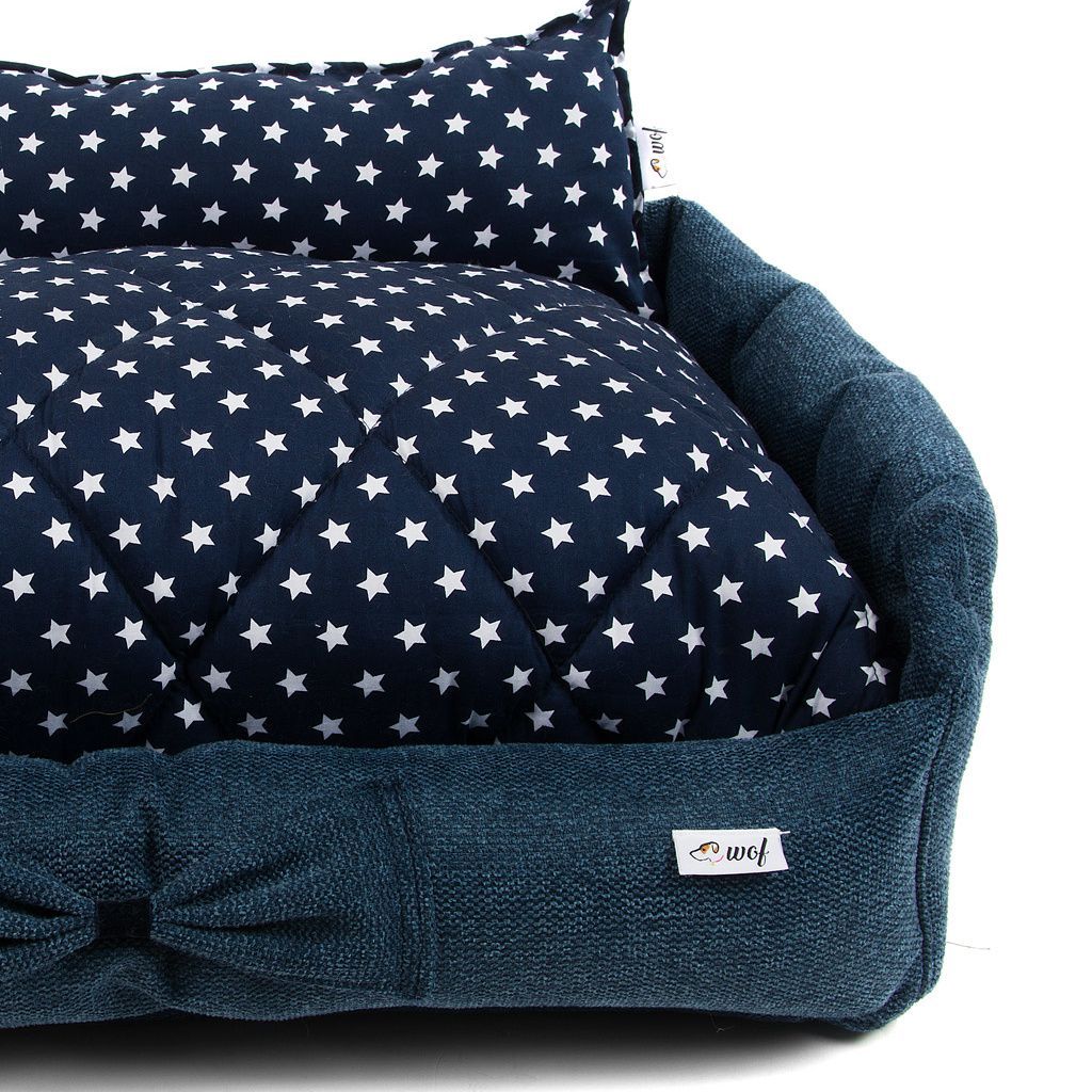 comprar cama basic azul cojín azul marino estrellitas detalle comprar cama basic azul cojín azul marino estrellitas detalle