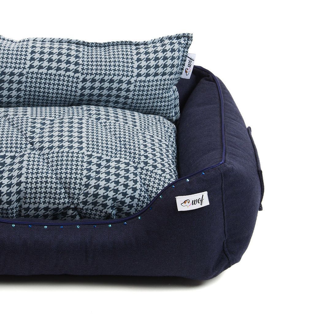 comprar cama classic azul oscuro pata de gallo detalle comprar cama classic azul oscuro pata de gallo detalle