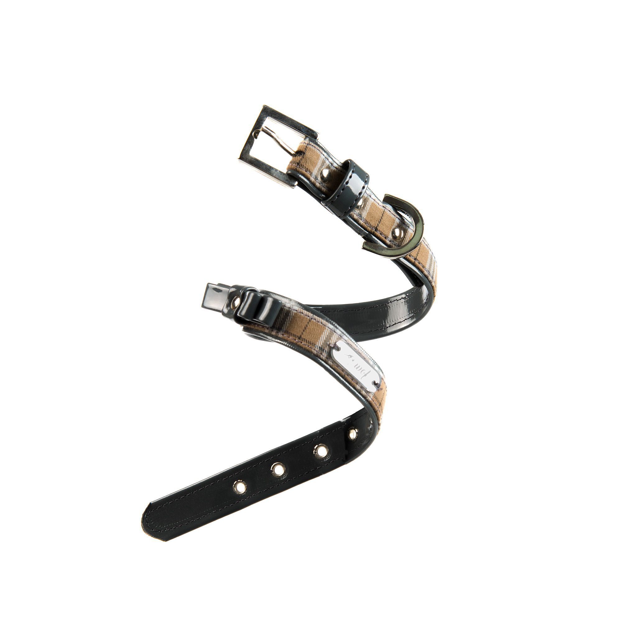 comprar collar perro cuadros gris charol lazo comprar collar perro cuadros gris charol lazo