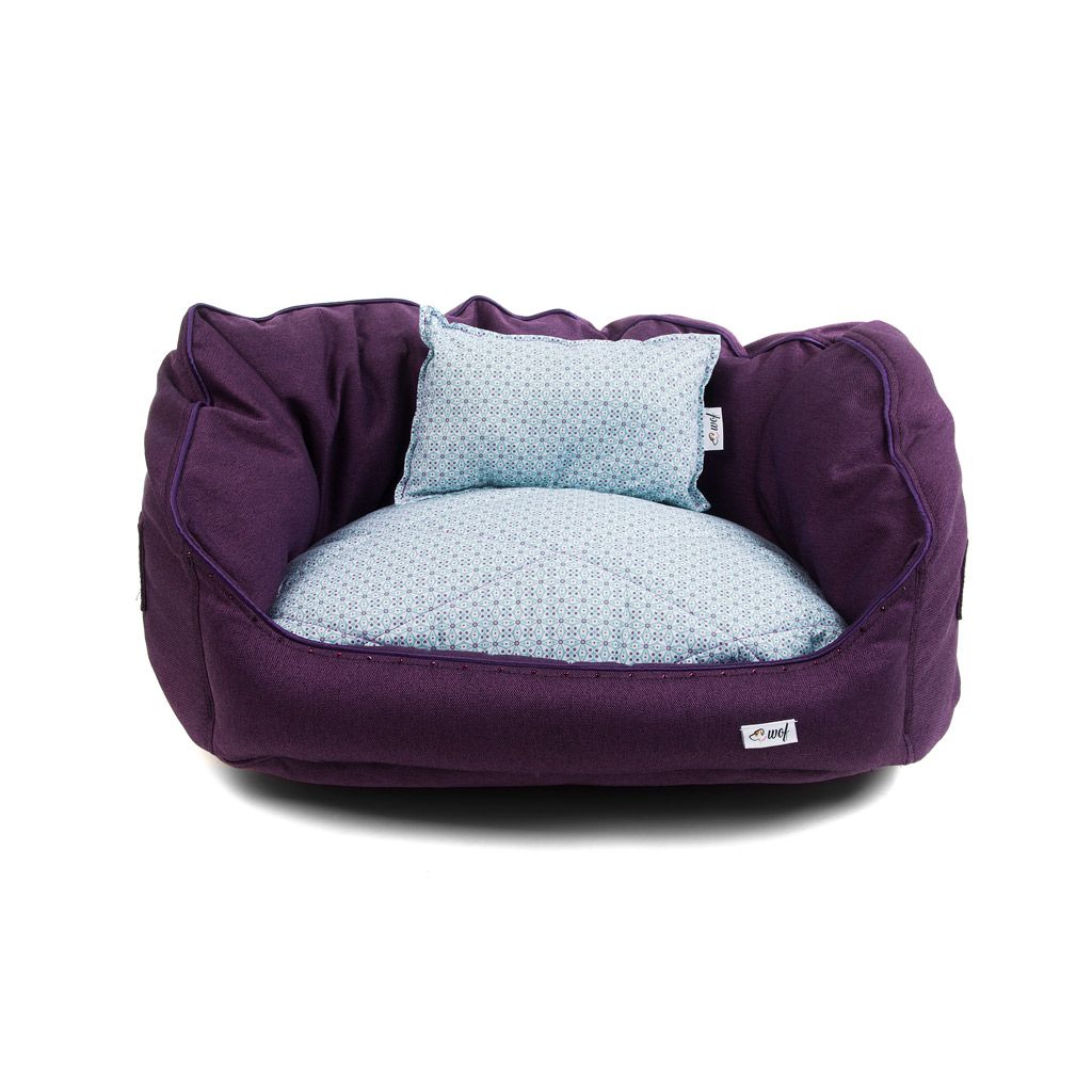comprar cama oval lila cojin motivos geometricos comprar cama oval lila cojin motivos geometricos