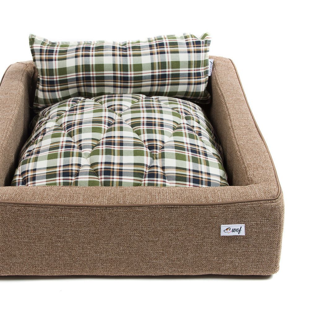 comprar cama tracua marron jaspeado cojin cuadros verdes detalle comprar cama tracua marron jaspeado cojin cuadros verdes detalle