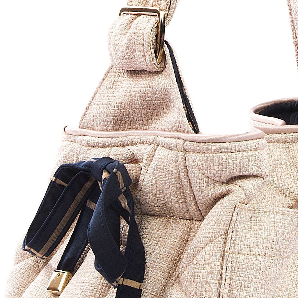 Bolso bandolera beige interior azul oscuro cuadros marrones detalle2 Bolso bandolera beige interior azul oscuro cuadros marrones detalle2