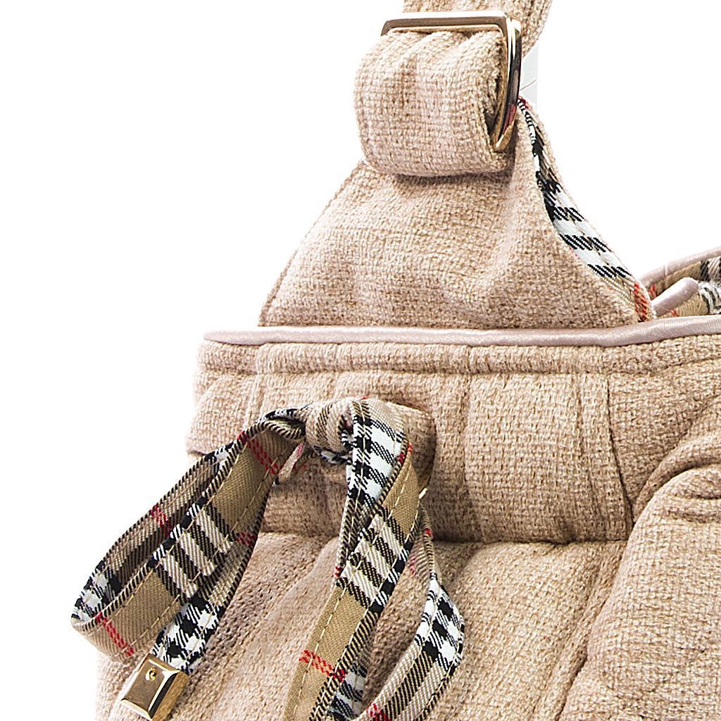Bolso bandolera beige interior cuadros beige detalle 1 Bolso bandolera beige interior cuadros beige detalle 1