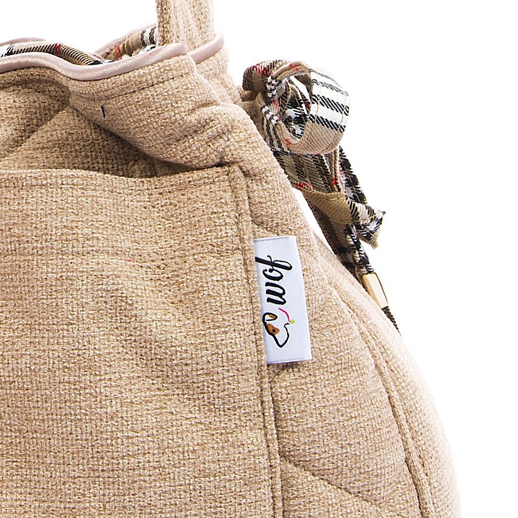 Bolso bandolera beige interior burbcuadros beige erry detalle 2 Bolso bandolera beige interior cuadros beige detalle 2