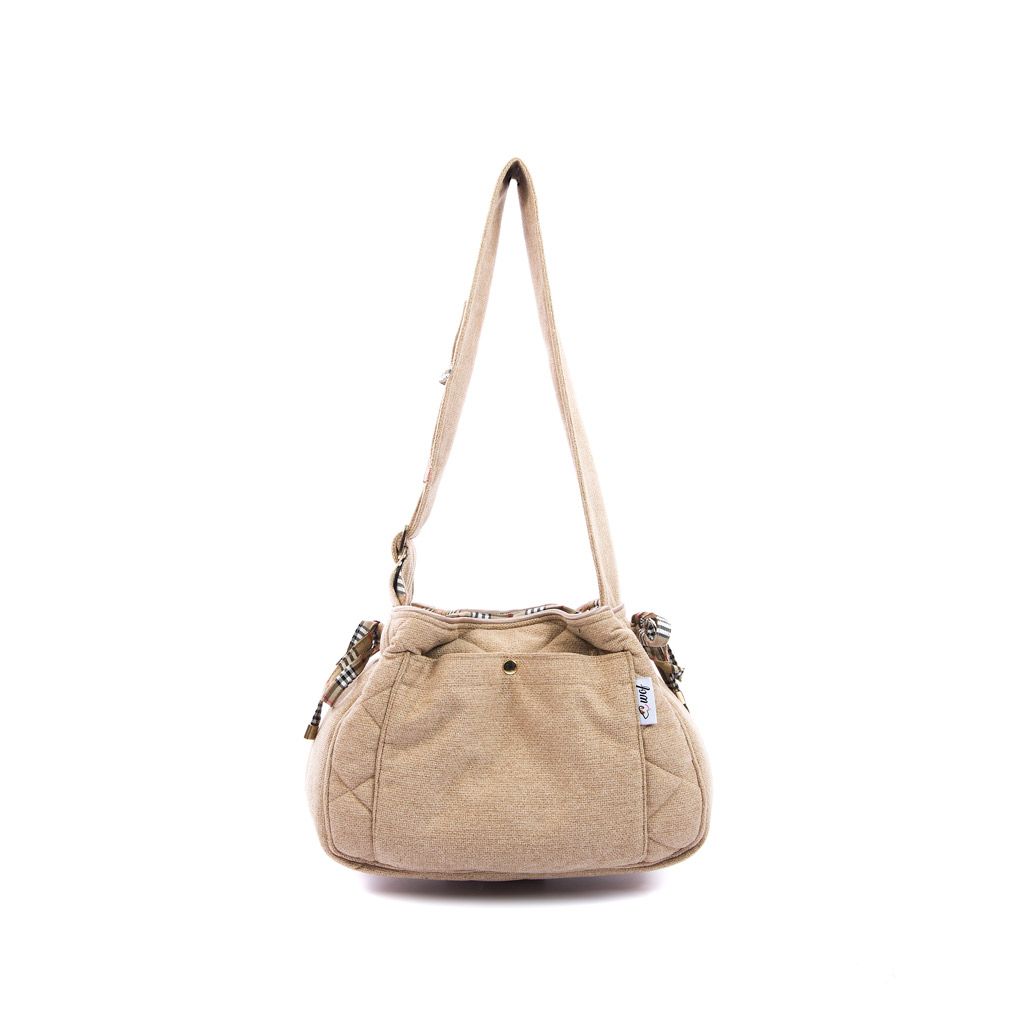Bolso bandolera beige interior cuadros beige Bolso bandolera beige interior cuadros beige