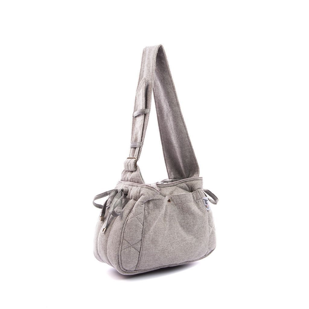 Bolso bandolera gris jaspeado con interior a cuadros gris (1) Bolso bandolera gris jaspeado con interior a cuadros gris (1)