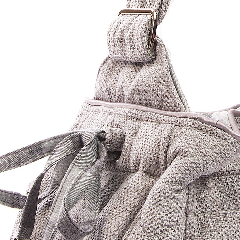 Bolso bandolera gris jaspeado con interior a cuadros gris detalle 1 Bolso bandolera gris jaspeado con interior a cuadros gris detalle 1