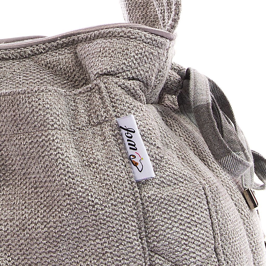 Bolso bandolera gris jaspeado con interior a cuadros gris detalle 2 Bolso bandolera gris jaspeado con interior a cuadros gris detalle 2