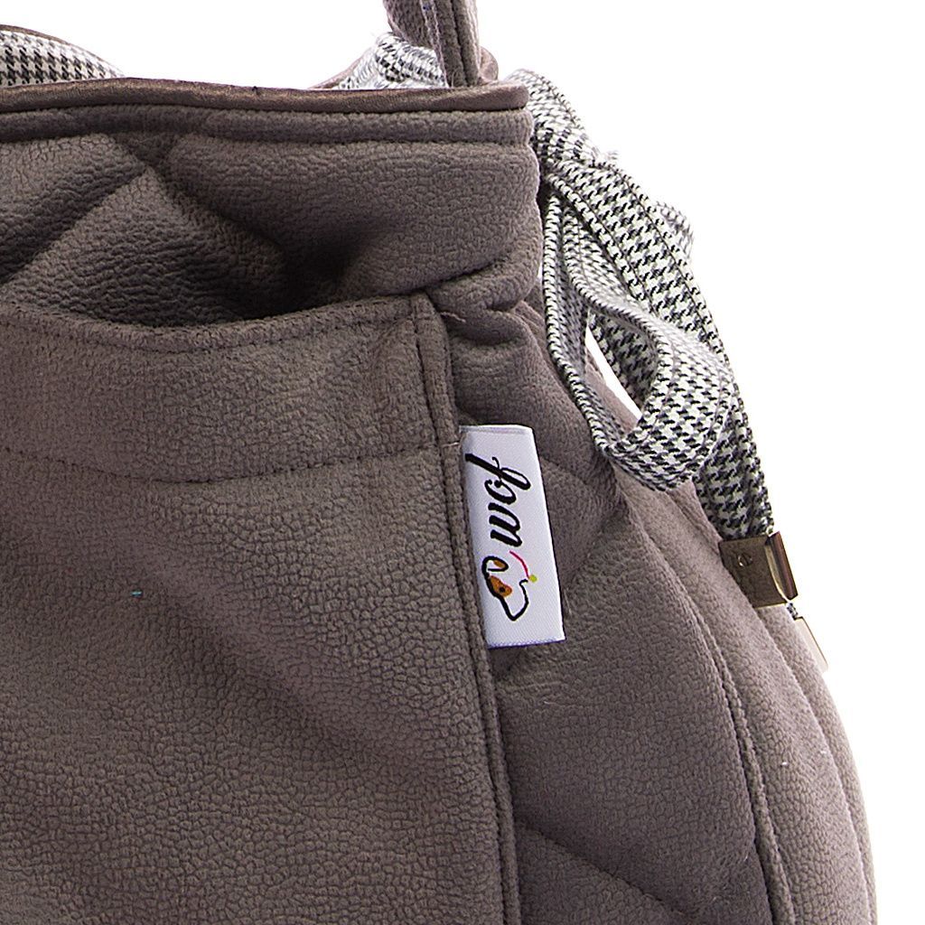 Bolso bandolera gris oscuro interior pata de gallo detalle 2 Bolso bandolera gris oscuro interior pata de gallo detalle 2