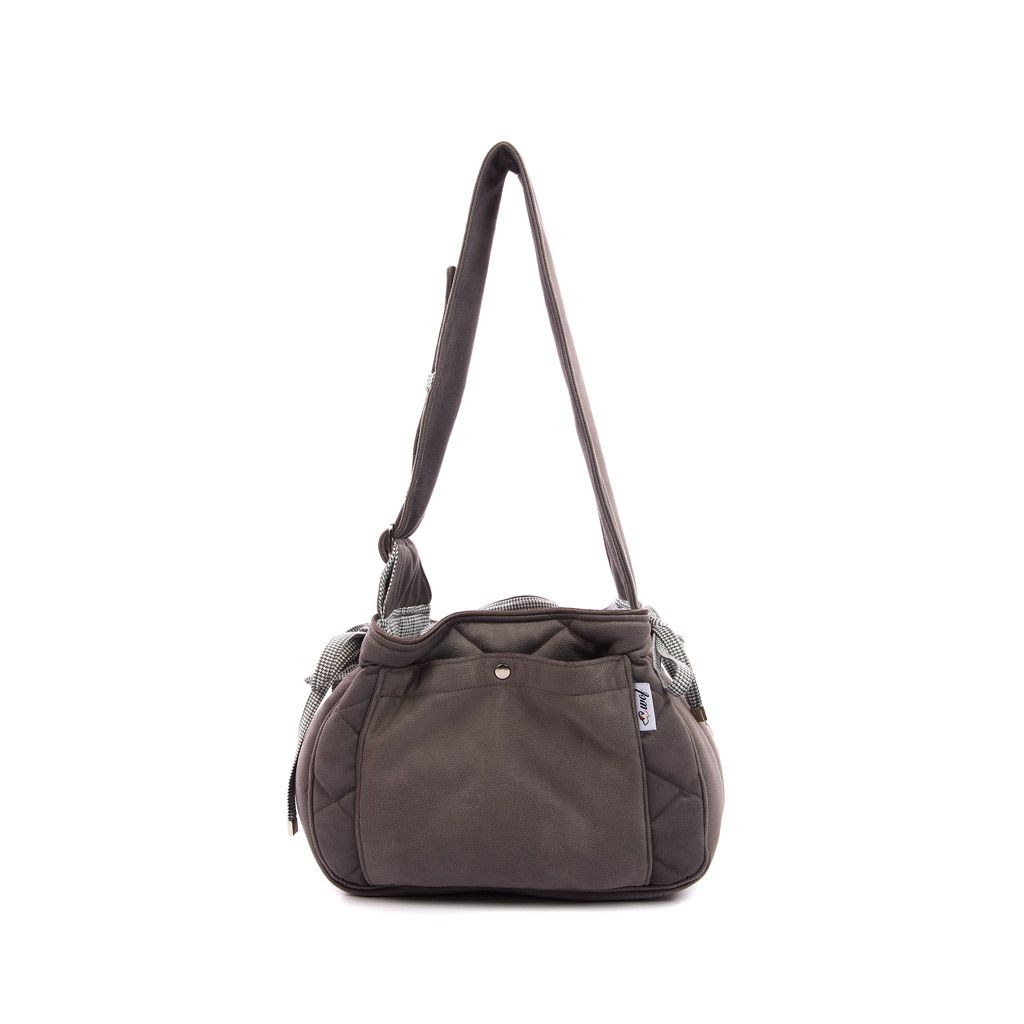 Bolso bandolera gris oscuro interior pata de gallo Bolso bandolera gris oscuro interior pata de gallo