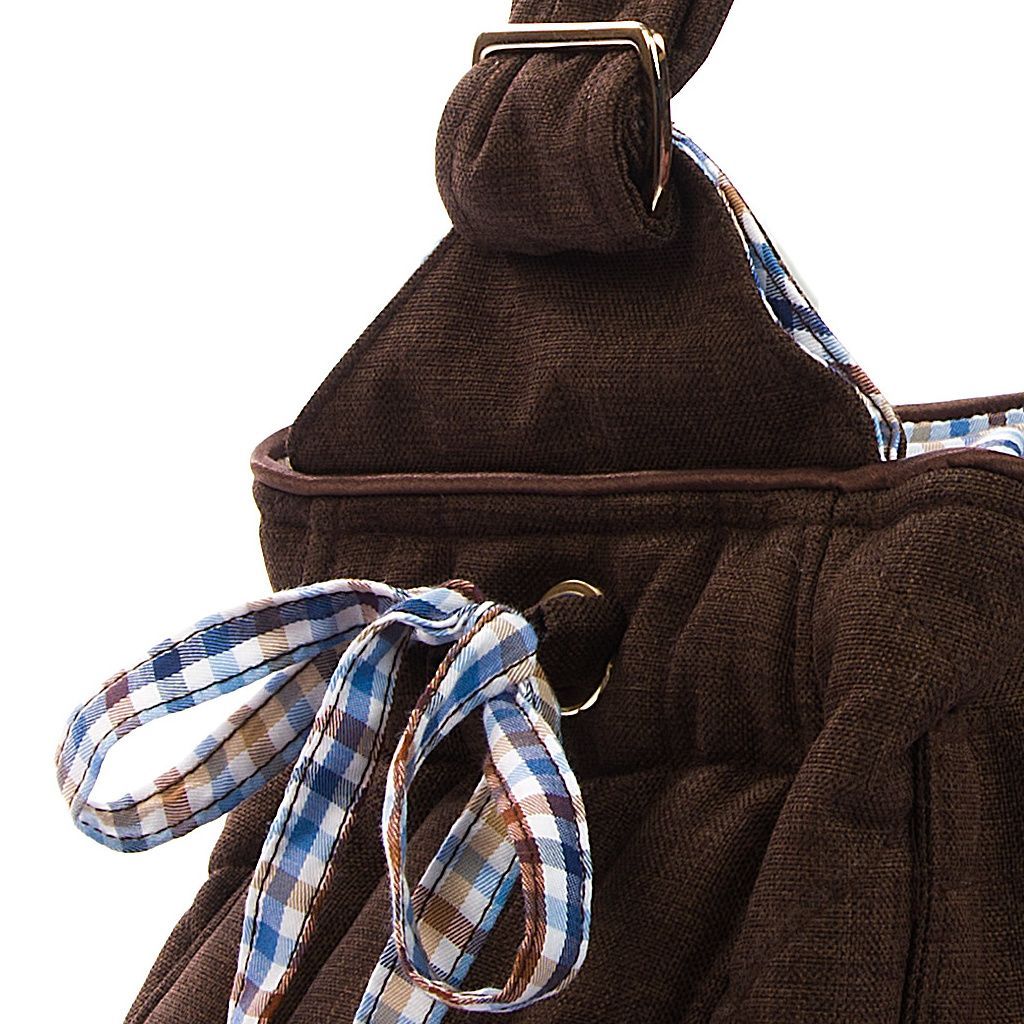 Bolso bandolera marrón chocolate con interior cuadros azul y marrón detalle 1 Bolso bandolera marrón chocolate con interior cuadros azul y marrón detalle 1