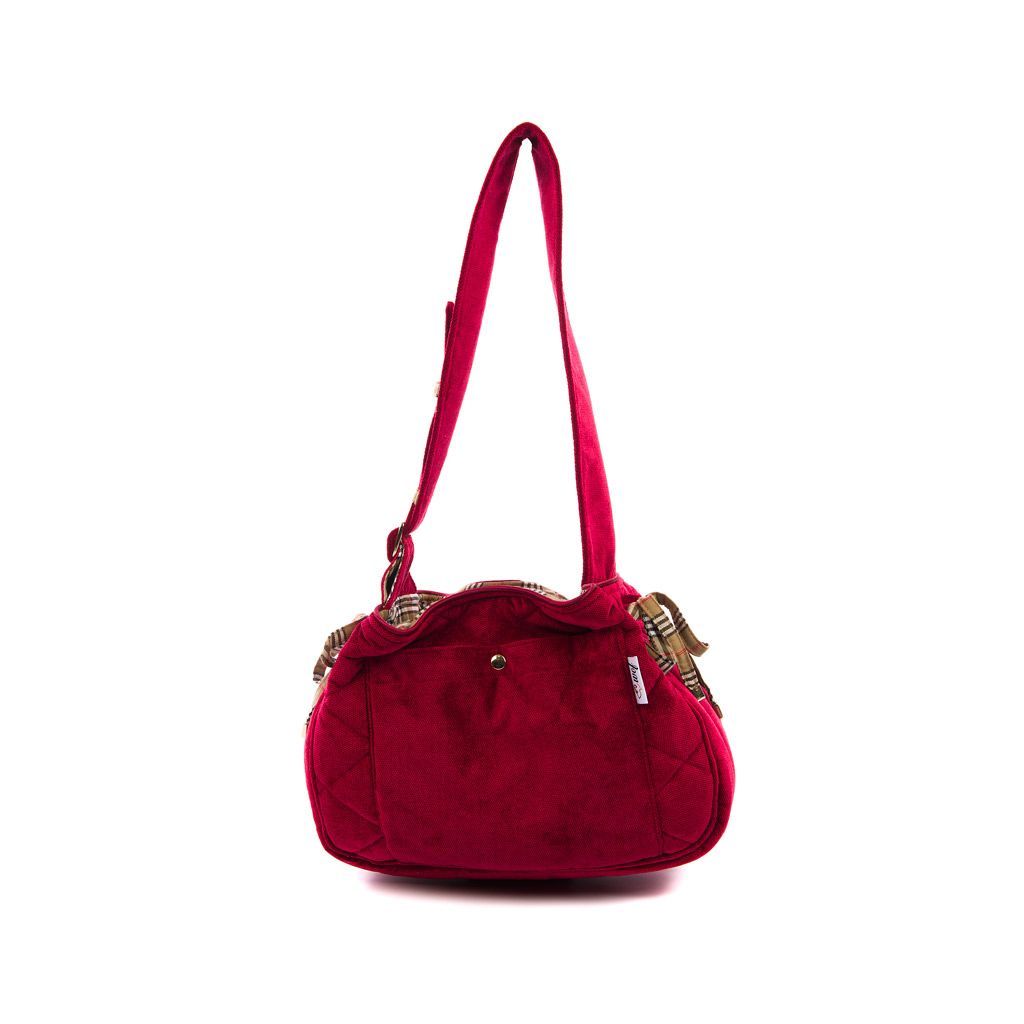 Bolso bandolera rojo con interior a cuadros cuadros beige Bolso bandolera rojo con interior a cuadros cuadros beige