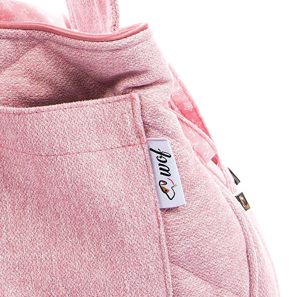 Bolso bandolera rosa interior estrellitas detalle 2 Bolso bandolera rosa interior estrellitas detalle 2