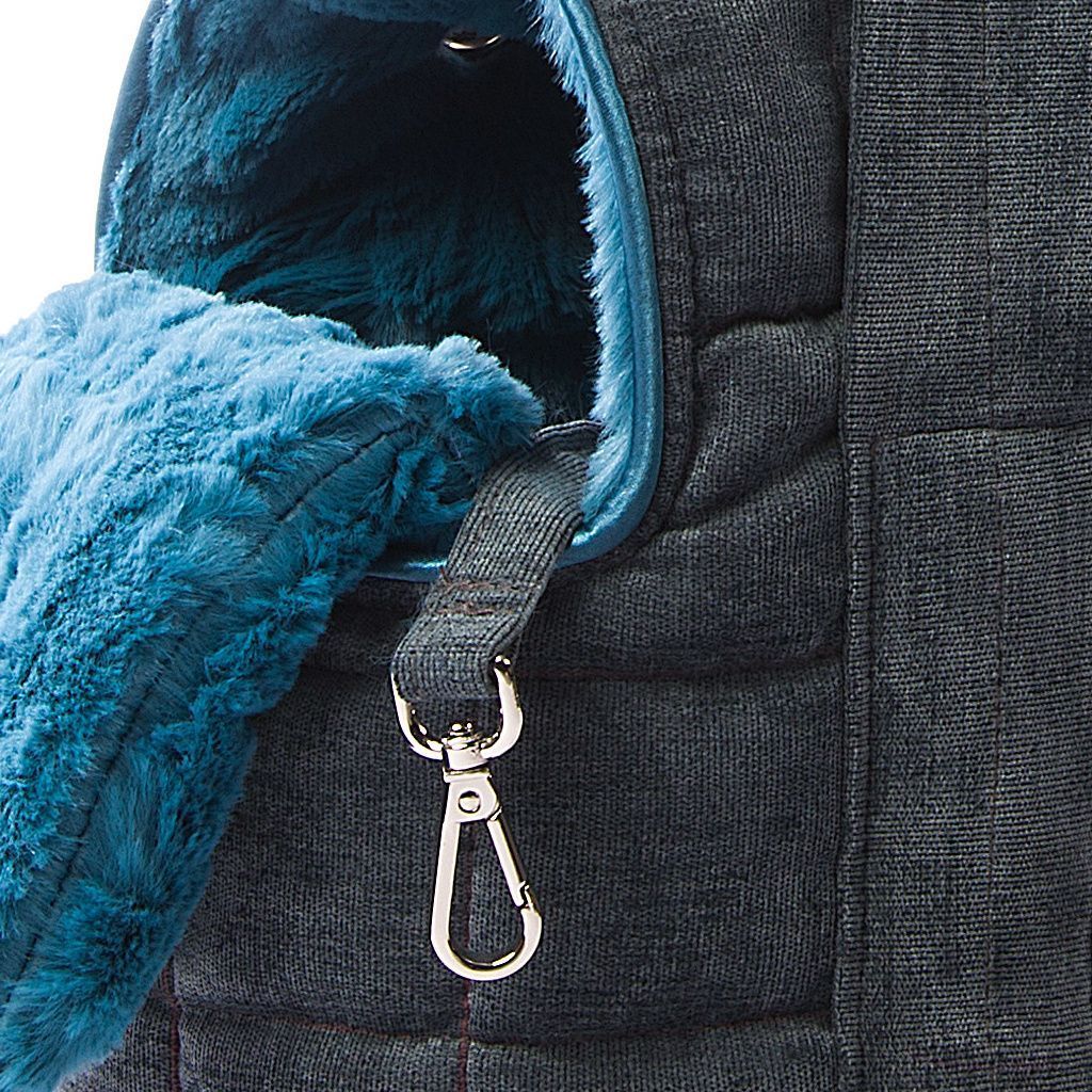 Bolso de doble tapa azul forro azul pelo corto detalle 1 Bolso de doble tapa azul forro azul pelo corto detalle 1