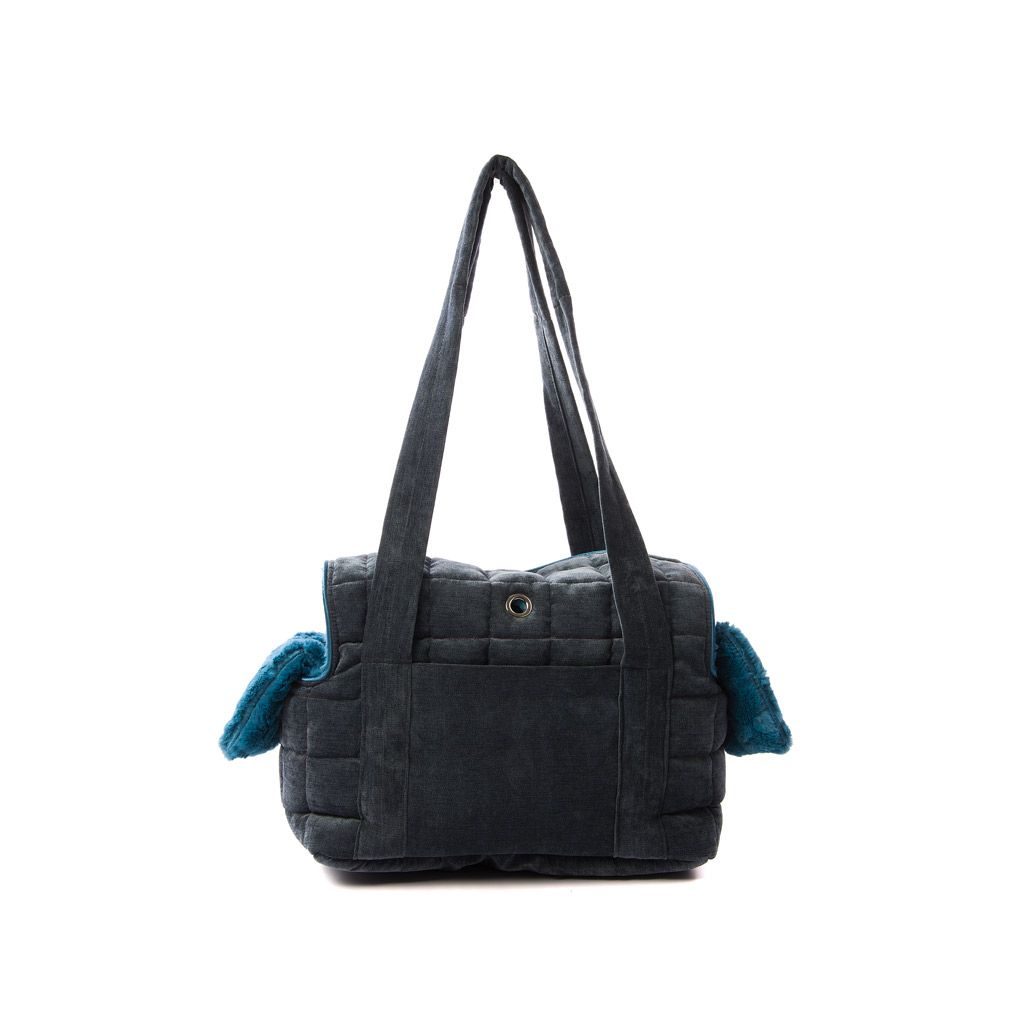Bolso de doble tapa azul forro azul pelo corto Bolso de doble tapa azul forro azul pelo corto
