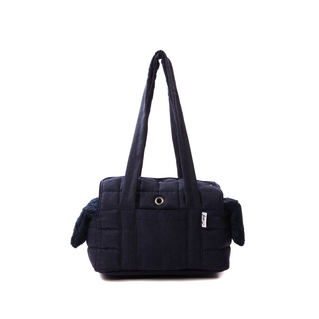 Bolso de doble tapa azul marino forro pelo corto azzul marino Bolso de doble tapa azul marino forro pelo corto azzul marino