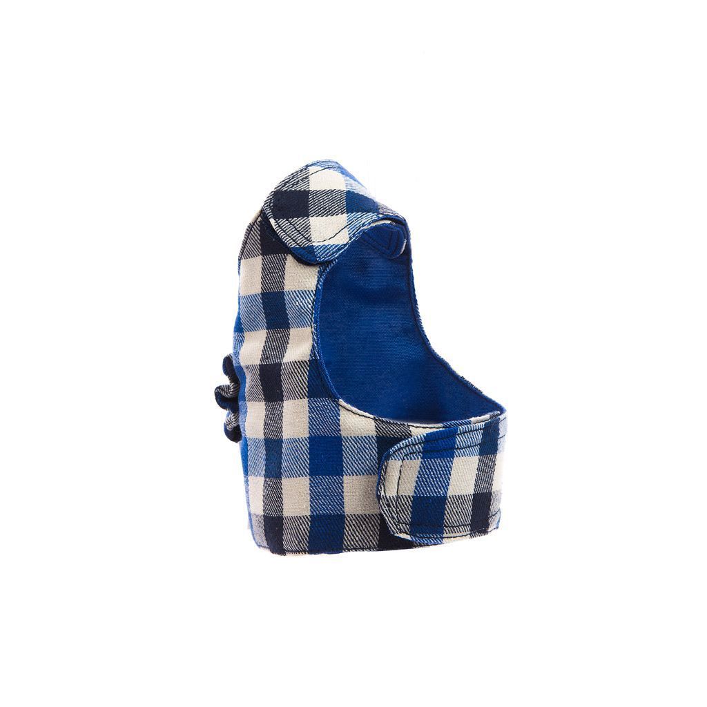 arnes textil a cuadros azules lado arnes textil a cuadros azules lado