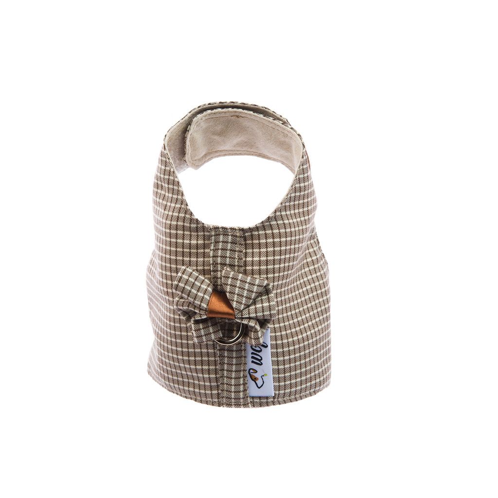 arnes textil a cuadros marron y beige arnes textil a cuadros marron y beige
