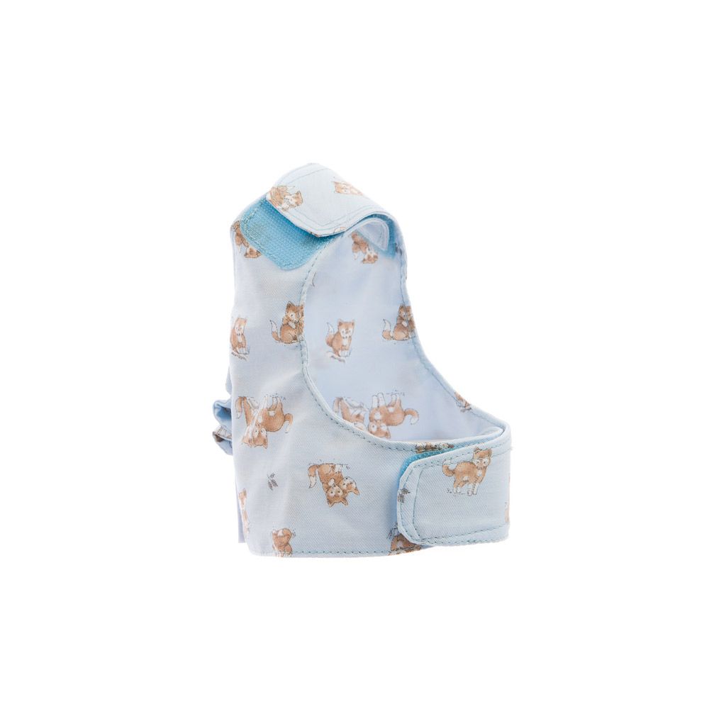 arnes textil azul bebe con perritos beige lado arnes textil azul bebe con perritos beige lado