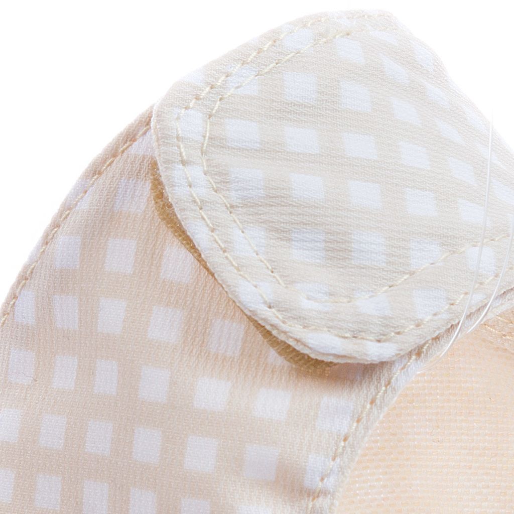 arnes textil beige a cuadros detalle 1 arnes textil beige a cuadros detalle 1