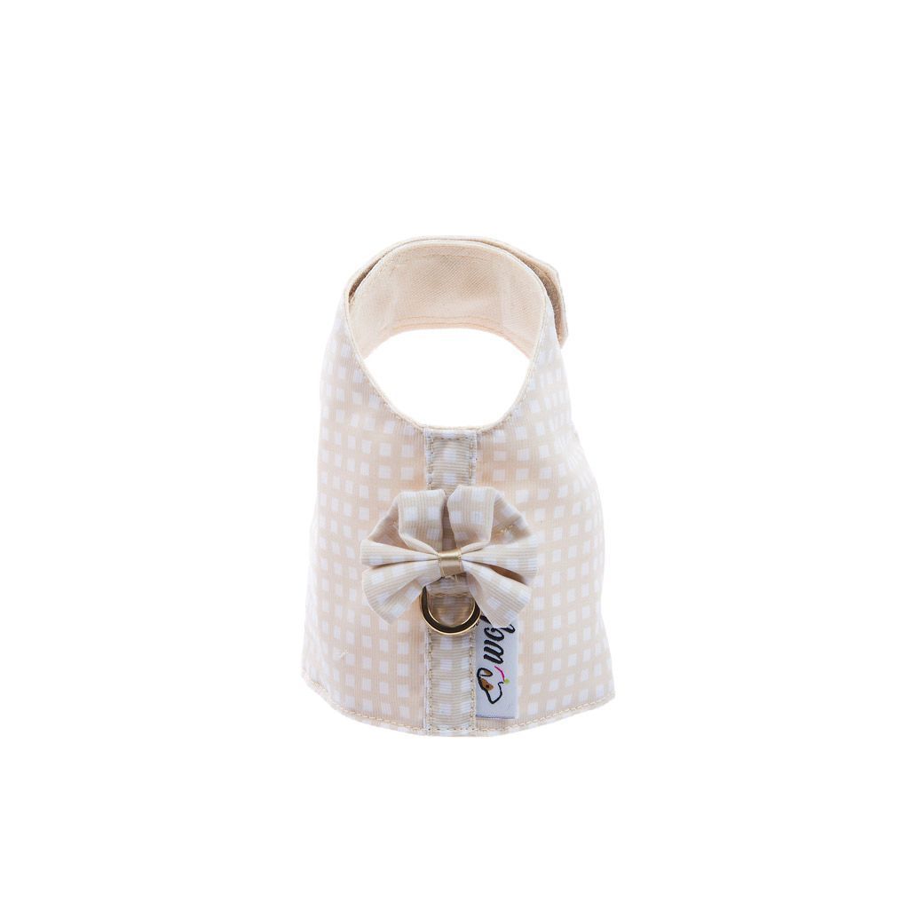 arnes textil beige a cuadros arnes textil beige a cuadros