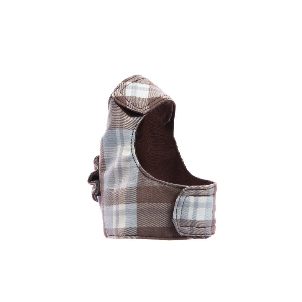 arnes textil marron a cuadros lado arnes textil marron a cuadros lado