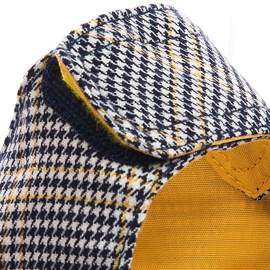 arnes textil pata de gallo azul marino a cuadros amarillos detalle 1 arnes textil pata de gallo azul marino a cuadros amarillos detalle 1