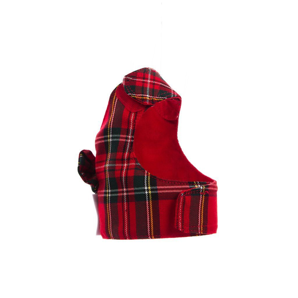 arnes textil rojo a cuadros escoces lado arnes textil rojo a cuadros escoces lado