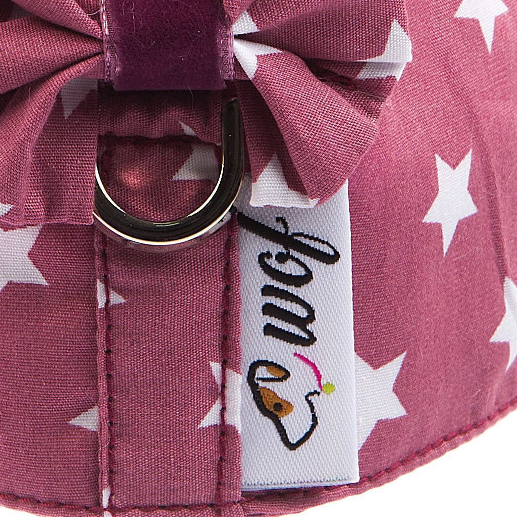 arnes textil rosa coral estrellas detalle 2 arnes textil rosa coral estrellas detalle 2