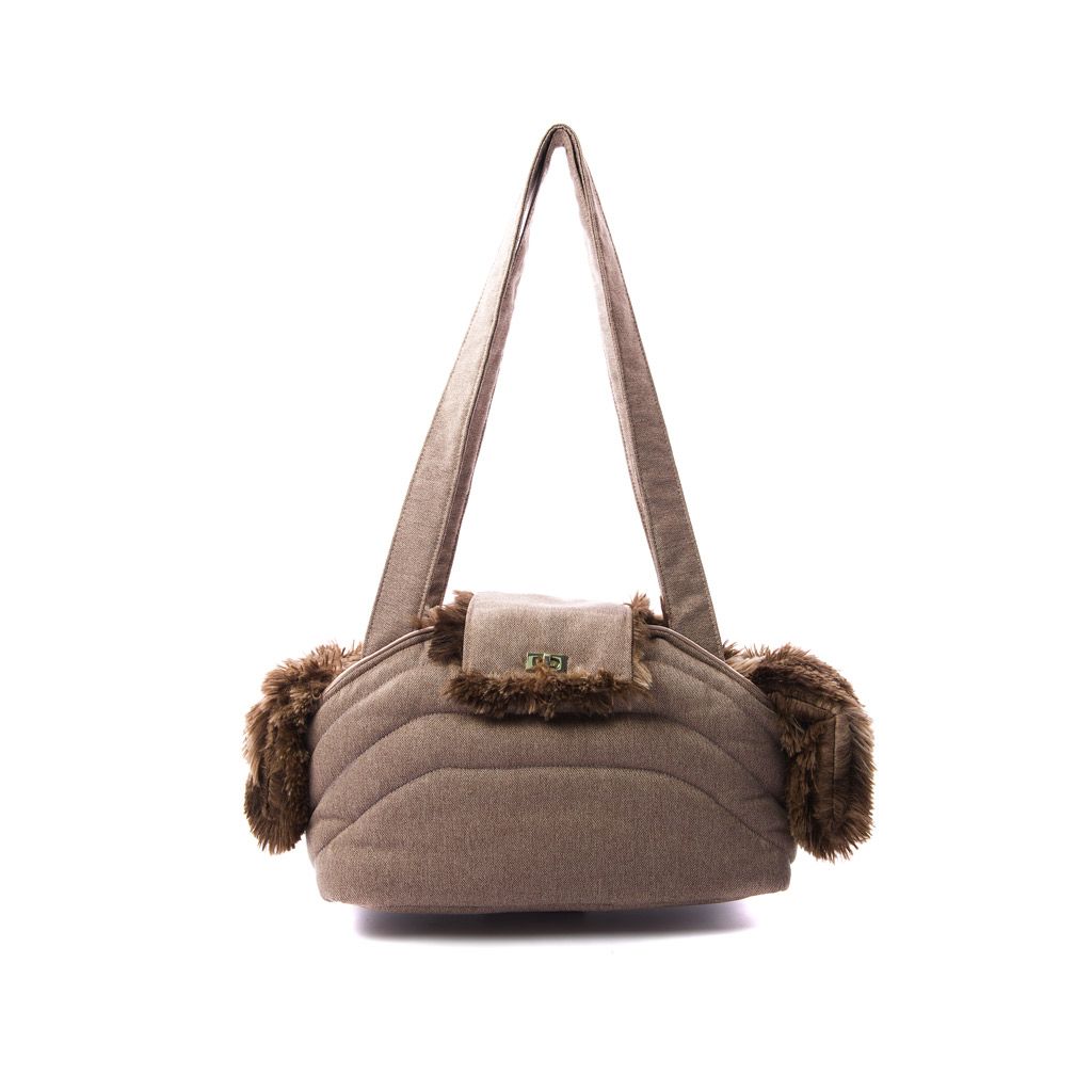 bolso tapeta color vison con interior marron pelo largo bolso tapeta color vison con interior marron pelo largo