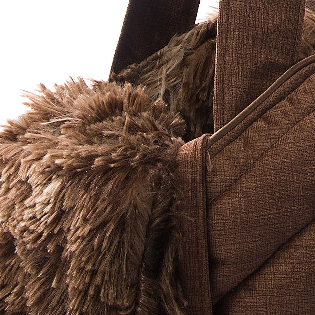 bolso tapeta marron chocolate jaspeado con interior pelo largo detalle 1 bolso tapeta marron chocolate jaspeado con interior pelo largo detalle 1