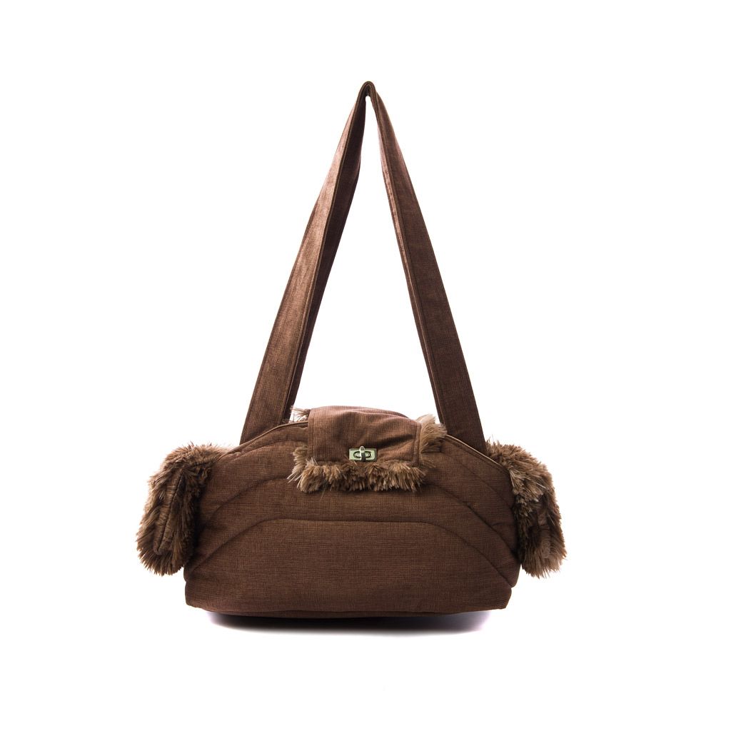 bolso tapeta marron chocolate jaspeado con interior pelo largo bolso tapeta marron chocolate jaspeado con interior pelo largo
