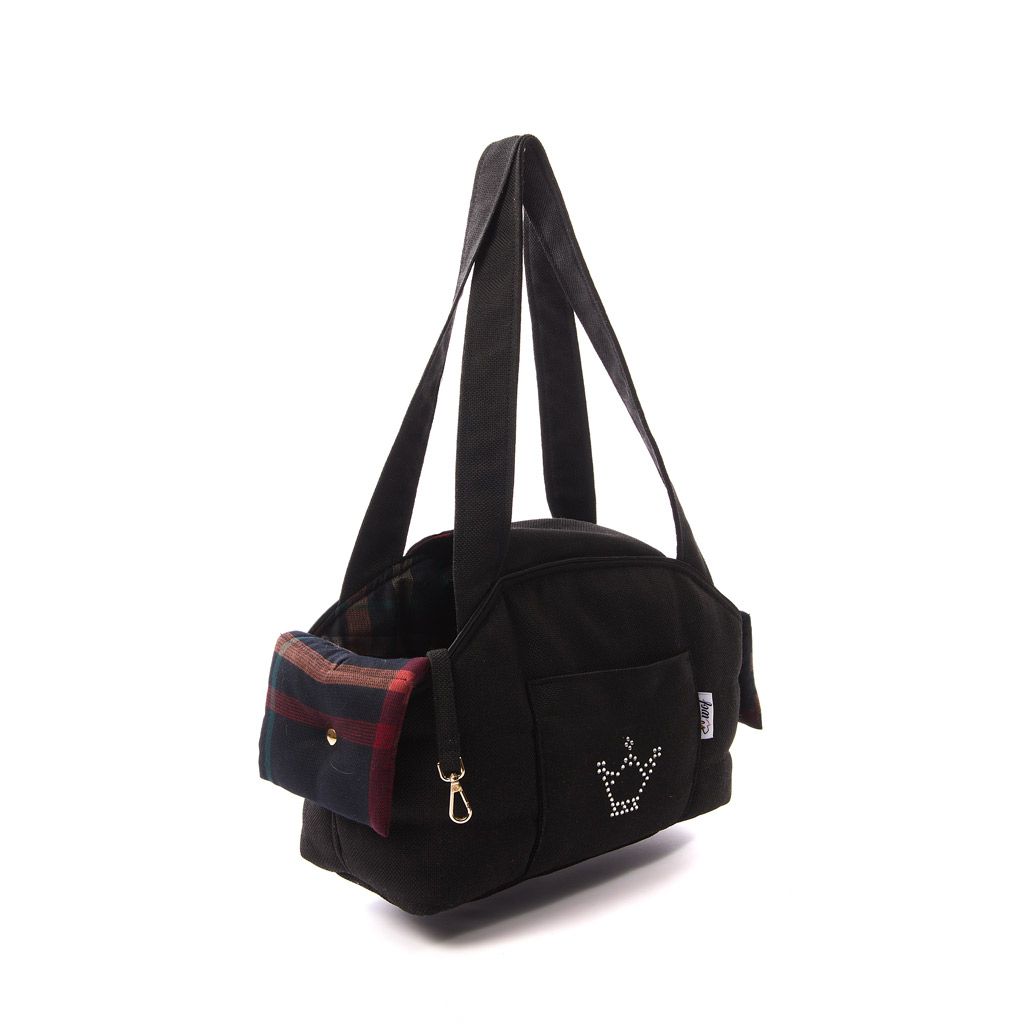 bolso tapeta negro con interior negro a cuadros lateral bolso tapeta negro con interior negro a cuadros lateral
