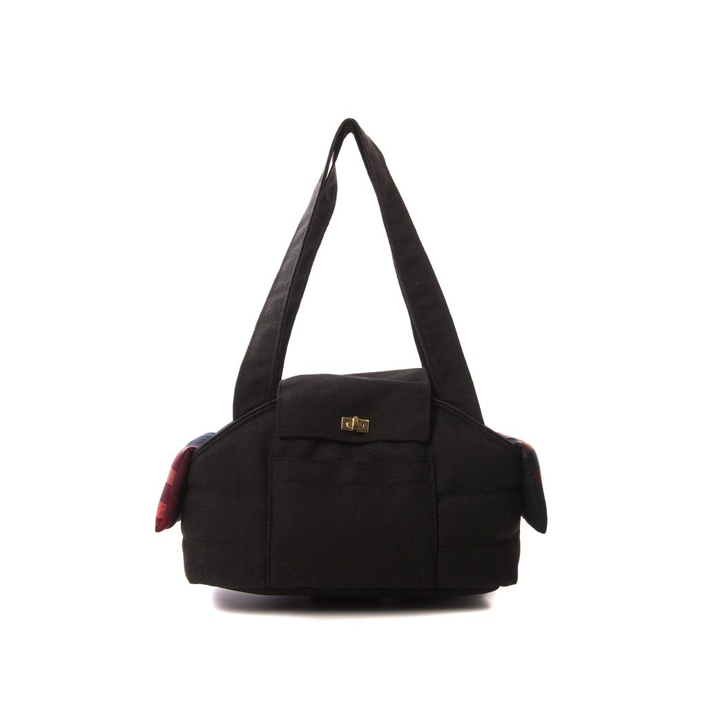 bolso tapeta negro con interior negro a cuadros bolso tapeta negro con interior negro a cuadros