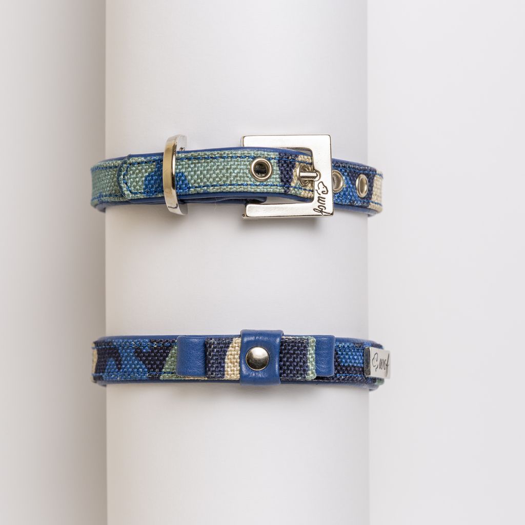 collar azul camuflaje lazo collar azul camuflaje lazo