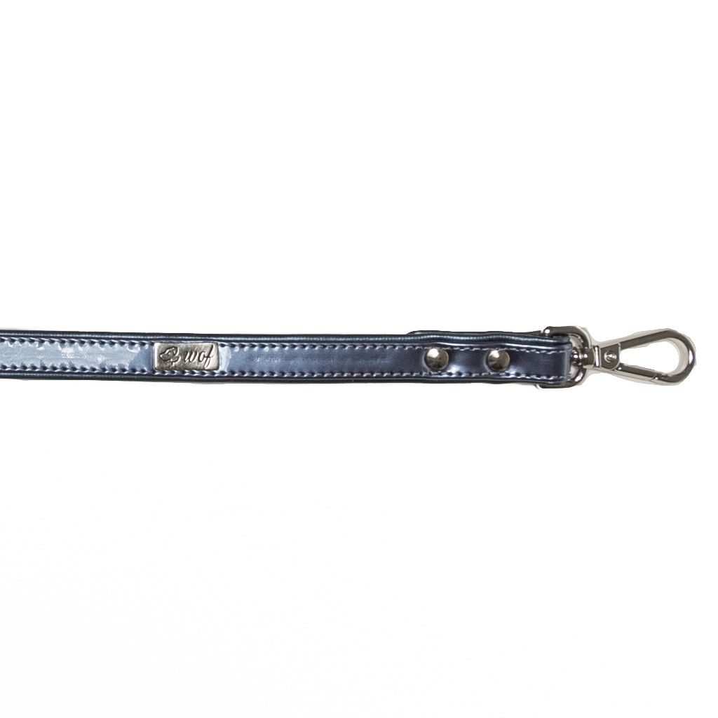 correa acople azul charol para perro detalle correa acople azul charol para perro detalle