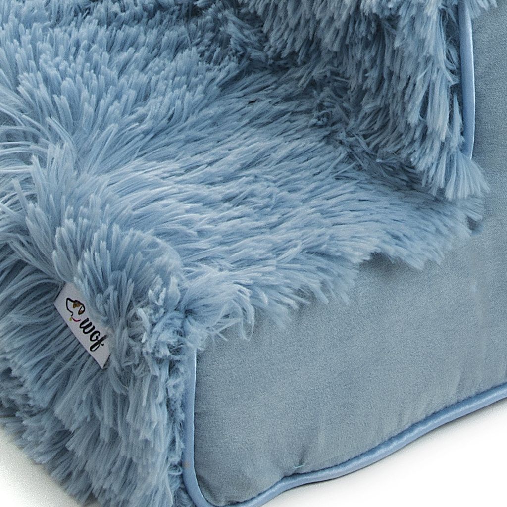 escalera para perro azul bebe con pelo largo detalle escalera para perro azul bebe con pelo largo detalle
