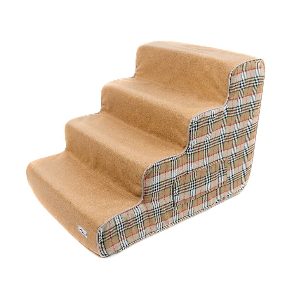 escalera para perro beige con cuadros beige escalera para perro beige con cuadros beige