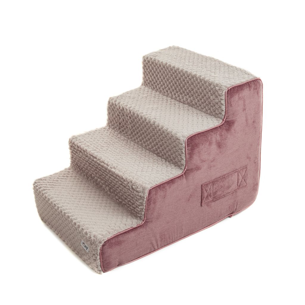 escalera para perro rosa coral con pelo escalera para perro rosa coral con pelo