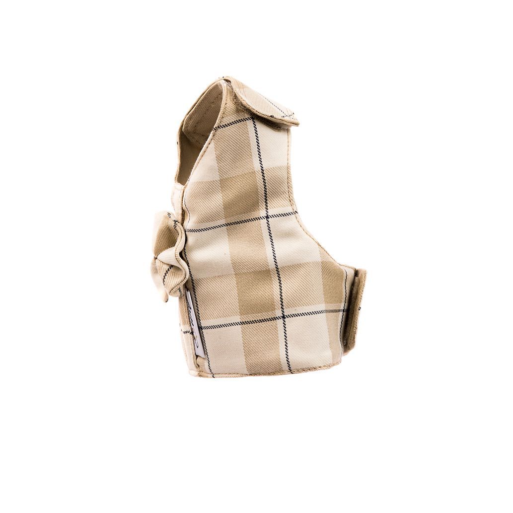 arnes textil cuadros beige lineas oscuras lateral arnes textil cuadros beige lineas oscuras lateral