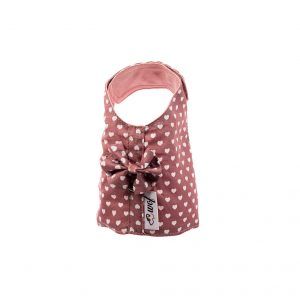 arnes textil rosa coral corazoncitos